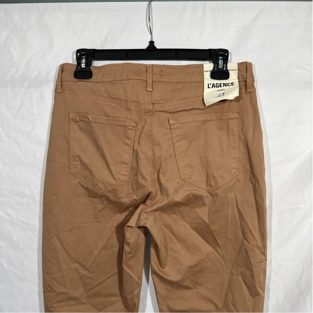 NEW $243 L'AGENCE [ 29 ] Margot Crop Skinny‎ Jeans In Camel Cream Tan - Picture 11 of 16